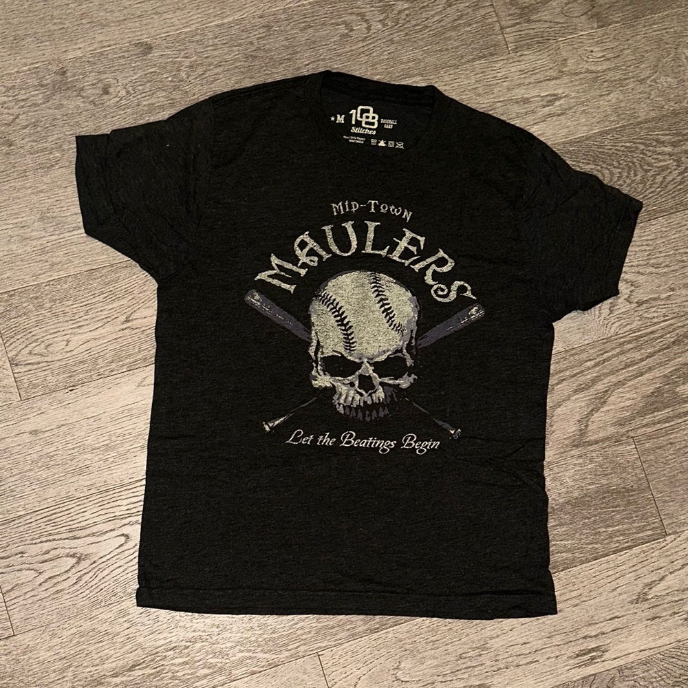 108 Stitches Grey/Black Short Sleeve Tee Shirt Size M